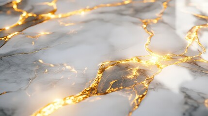 Abstract high quality white marbled texture with golden highlights, noble background