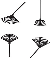 Rake silhouette, Rake icon, Rake vector, 