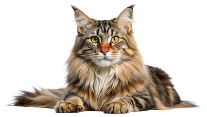 Obraz premium A Maine Coon cat with a transparent background png.