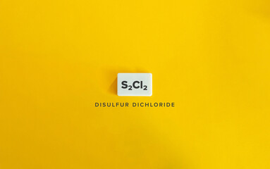 Disulfur Dichloride, S₂Cl₂, Chemical Compound Containing Sulphur. Chemical Formula and Name. 