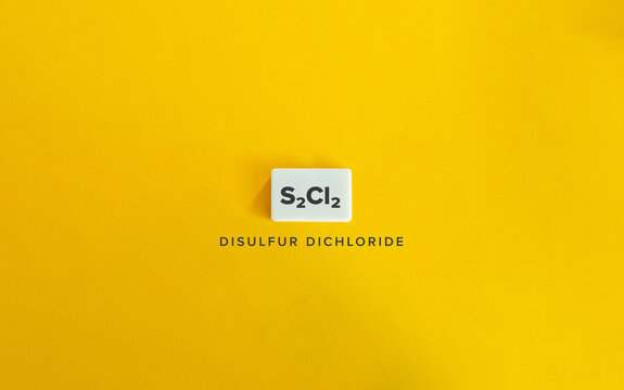 Disulfur Dichloride, S₂Cl₂, Chemical Compound Containing Sulphur. Chemical Formula and Name. 