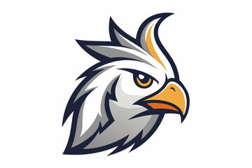 Cockatiel head mascot logo design vector