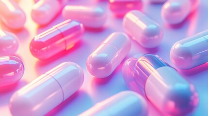 Pills in Neon Light.