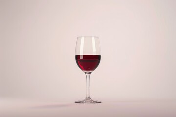 A glass of red wine sitting on a table