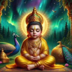 Obraz premium Cute Lord Murugan | Lord Kartikeya 