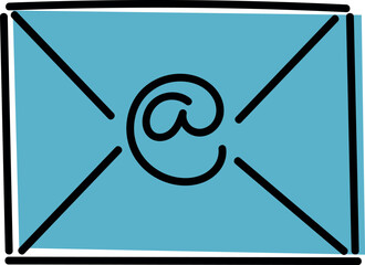 Blue Envelope with At Symbol Icon