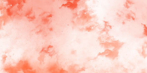 red color dust particles explosion cloud on white 
 background minimal design and artistic watercolor splashes background. Wallpaper Created Using Artificial Intelligence	
