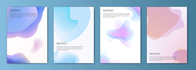 modern business card and brochure template, abstract template Set of poster covers illustration with color vibrant Liquid Gradient background, banners template set with blue pink and purple colors,