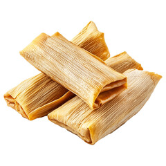 Stack of Wrapped Tamales Isolated on Transparent Background