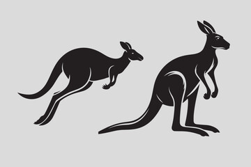 Kangaroo vector logo and illustration