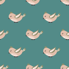 Seamless pattern with birds. Design for fabric, textiles, wallpaper, packaging.
