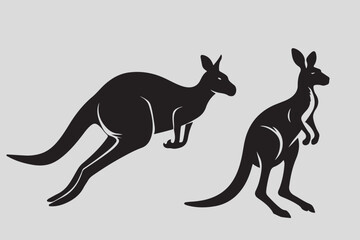 Kangaroo vector logo and illustration