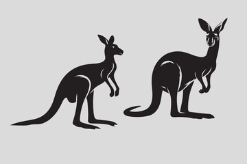 Kangaroo vector logo and illustration