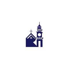 Church Christian tower vector logo design