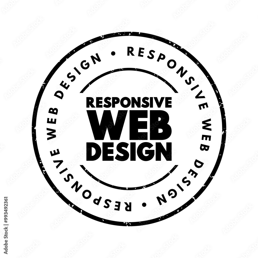 Poster Responsive Web Design is an approach to web design that aims to make web pages render well on a variety of devices and screen sizes, text concept stamp