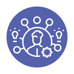 Personality traits black line icon.