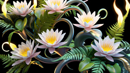 Fototapeta premium white lily flower arrangement