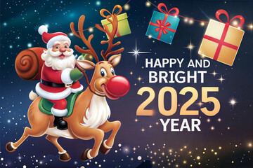 Fototapeta premium New Year greeting card, 