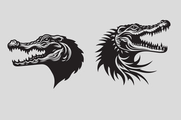Crocodile head vector art and Crocodile vector