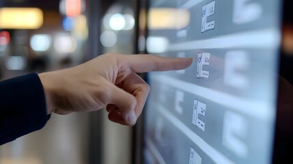 Finger Hovering Over Candidates on Touch-screen Voting Machine during Electronic Election