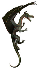 3D Rendering Fairy Tale Dragon on White