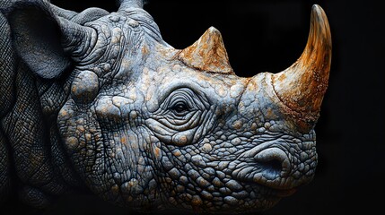 Fototapeta premium Close-Up Portrait of a Majestic Rhino