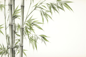 Naklejka premium PNG Painting of bamboo backgrounds plant curtain.
