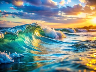 Fototapeta premium Serene Ocean Waves PNG for Backgrounds and Designs, Perfect for Coastal and Nautical Themes