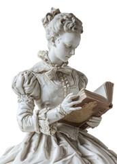 Fototapeta premium PNG Baroque Lady with a Book statue lady face clothing.
