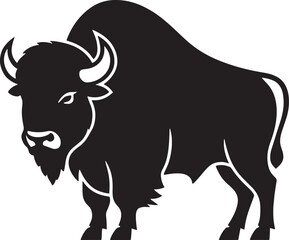 Silhouette black and white bull 