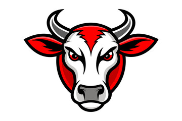 Cow head mascot logo design vector