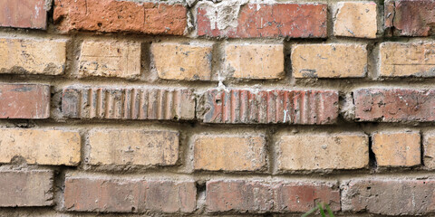 Texture brickwork wall rough and dirty