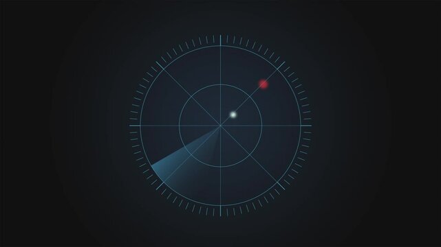 Radar interface screen detect danger and intercept threat. Military security system