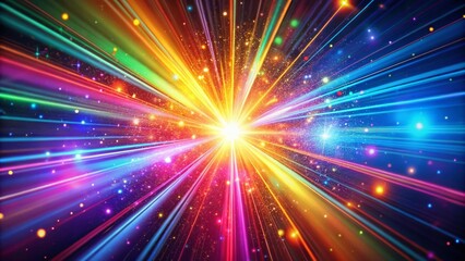 Fototapeta premium Shimmering Light Animation with Colorful Rays and Sparkles for Creative Digital Projects and Designs