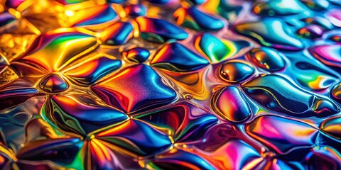 Fototapeta premium Shimmering Metallic Surface with Abstract Patterns and Reflections for Artistic and Design Use