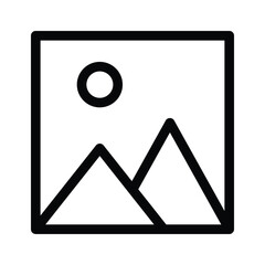 A captivating icon of landscape photo, mountains with sun