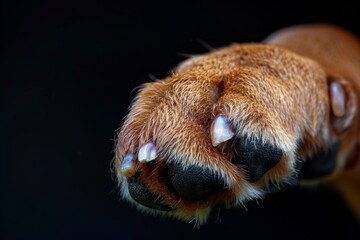 Obraz premium Dog paw on black background