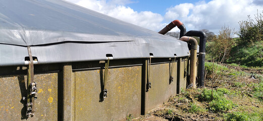 Danish slurry tank building at a cattle farm in Denmark