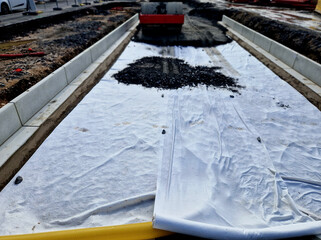 The geogrid placed on the milled surface prevents the asphalt cover with its high biaxial tensile...