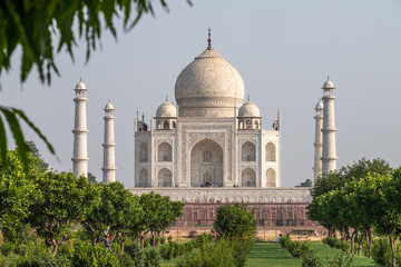 The Taj Mahal as seen from the gardens of Mehtab Bagh