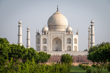 The Taj Mahal as seen from the gardens of Mehtab Bagh