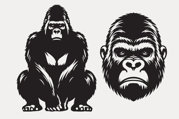 Gorilla vector ‍and Monkey art illustration, 
