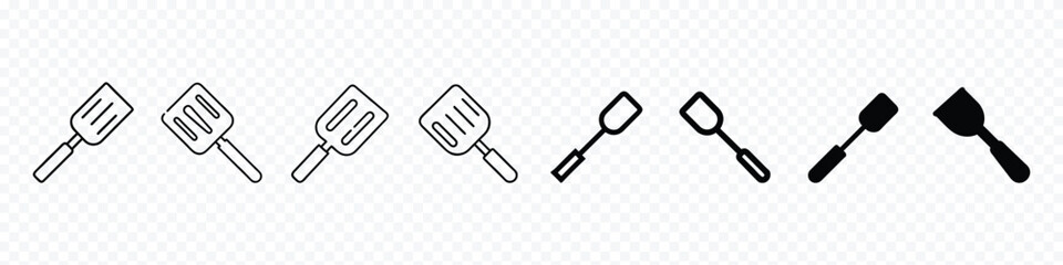 Kitchen Spatula icon, spatula cooking utensil, Cooking utensil set of tools. slotted spatula, turner spatula icon