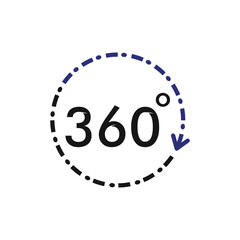 360 Degree View Related Vector Icons design