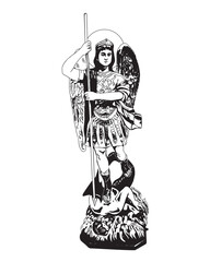 Saint Michael the archangel vector catholic religious illustration