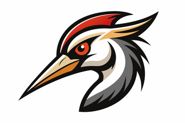 Crane head mascot logo design vector