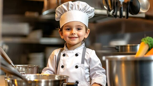 Young Chef Preparing a Dish in a Bustling Kitchen Environment Generative AI