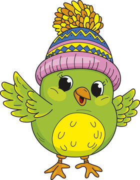 recommend clip art: Coloring page outline of cartoon smiling cute little bird. Colorful vector illustration, winters coloring book for kids.