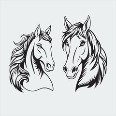 Horse and Horse vector, Horse silhouette,