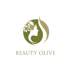 Beauty olive oil vector logo design with creative concept Premium Vector